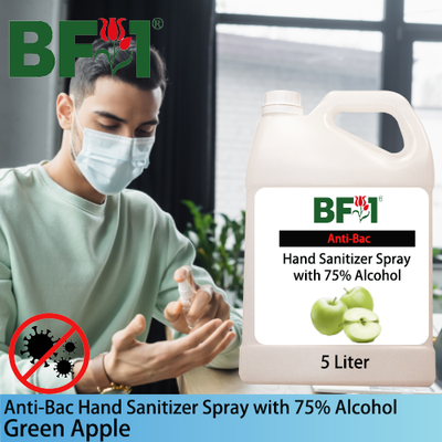 Anti-Bac Hand Sanitizer Spray with 75% Alcohol (ABHSS) - Apple - Green Apple - 5L