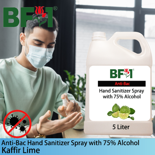 Anti-Bac Hand Sanitizer Spray with 75% Alcohol (ABHSS) - Lime - Kaffir Lime - 5L