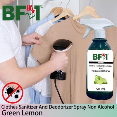 Anti-Bac Clothes Sanitizer and Deodorizer Spray (ABCSD) - Non Alcohol with Lemon - Green Lemon - 500ml