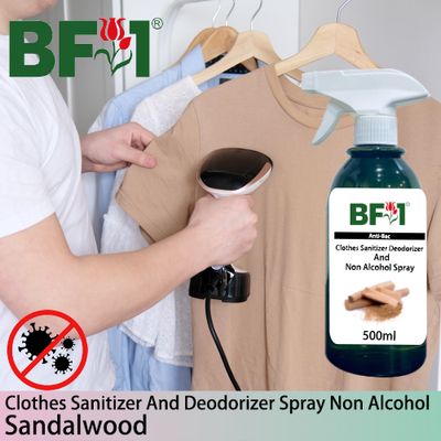 Anti-Bac Clothes Sanitizer and Deodorizer Spray (ABCSD) - Non Alcohol with Sandalwood - 500ml