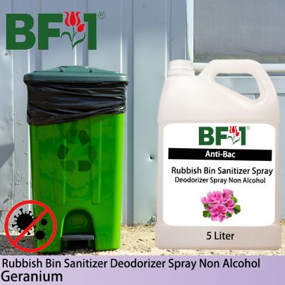 (ABRBSD) Geranium Anti-Bac Rubbish Bin Sanitizer Deodorizer Spray - Non Alcohol - 5L (ABRBSD) Geranium Anti-Bac Rubbish Bin Sanitizer Deodorizer Spray - Non Alcohol - 5L