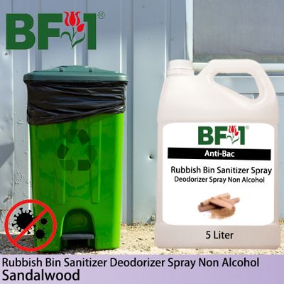 (ABRBSD) Sandalwood Anti-Bac Rubbish Bin Sanitizer Deodorizer Spray - Non Alcohol - 5L (ABRBSD) Sandalwood Anti-Bac Rubbish Bin Sanitizer Deodorizer Spray - Non Alcohol - 5L