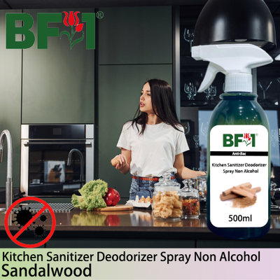 (ABKSD) Sandalwood Anti-Bac Kitchen Sanitizer Deodorizer Spray - Non Alcohol - 500ml