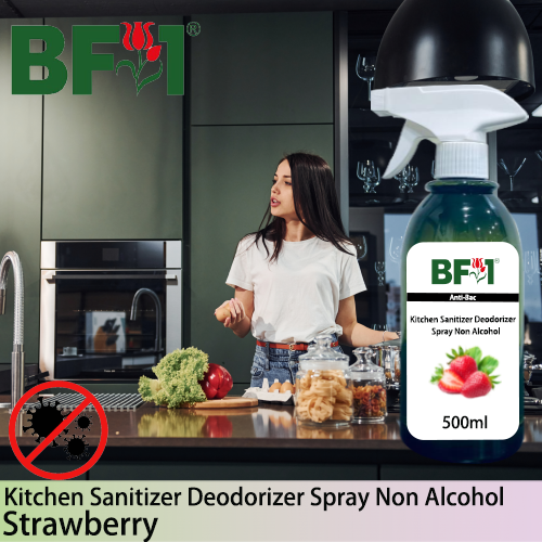 (ABKSD) Strawberry Anti-Bac Kitchen Sanitizer Deodorizer Spray - Non Alcohol - 500ml