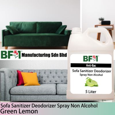 (ABSSD1) Lemon - Green Lemon Anti-Bac Sofa Sanitizer Deodorizer Spray - Non Alcohol - 5L