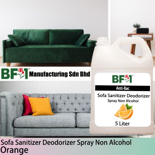 (ABSSD1) Orange Anti-Bac Sofa Sanitizer Deodorizer Spray - Non Alcohol - 5L (ABSSD1) Orange Anti-Bac Sofa Sanitizer Deodorizer Spray - Non Alcohol - 5L