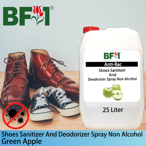 Anti-Bac Shoes Sanitizer and Deodorizer Spray (ABSSD) - Non Alcohol with Apple - Green Apple - 25L Anti-Bac Shoes Sanitizer and Deodorizer Spray (ABSSD) - Non Alcohol with Apple - Green Apple - 25L