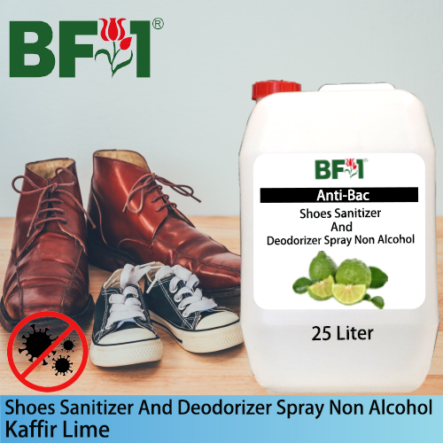 Anti-Bac Shoes Sanitizer and Deodorizer Spray (ABSSD) - Non Alcohol with lime - Kaffir Lime - 25L Anti-Bac Shoes Sanitizer and Deodorizer Spray (ABSSD) - Non Alcohol with lime - Kaffir Lime - 25L