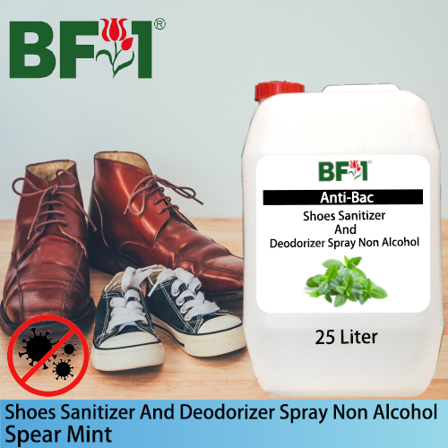 Anti-Bac Shoes Sanitizer and Deodorizer Spray (ABSSD) - Non Alcohol with mint - Spear Mint - 25L Anti-Bac Shoes Sanitizer and Deodorizer Spray (ABSSD) - Non Alcohol with mint - Spear Mint - 25L
