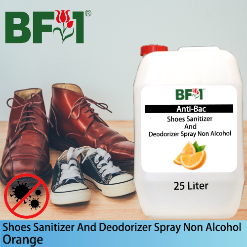Anti-Bac Shoes Sanitizer and Deodorizer Spray (ABSSD) - Non Alcohol with Orange - 25L Anti-Bac Shoes Sanitizer and Deodorizer Spray (ABSSD) - Non Alcohol with Orange - 25L