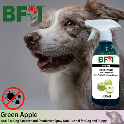 Anti-Bac Dog Sanitizer and Deodorizer Spray (ABPSD-Dog) - Non Alcohol with Apple - Green Apple - 500ml for Dog and Puppy ⭐⭐⭐⭐⭐