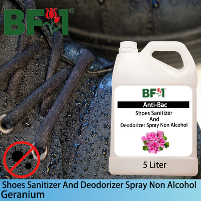 Anti-Bac Shoes Sanitizer and Deodorizer Spray (ABSSD) - Non Alcohol with Geranium - 5L Anti-Bac Shoes Sanitizer and Deodorizer Spray (ABSSD) - Non Alcohol with Geranium - 5L