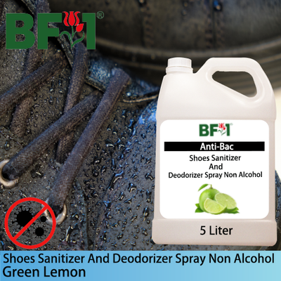 Anti-Bac Shoes Sanitizer and Deodorizer Spray (ABSSD) - Non Alcohol with Lemon - Green Lemon - 5L Anti-Bac Shoes Sanitizer and Deodorizer Spray (ABSSD) - Non Alcohol with Lemon - Green Lemon - 5L