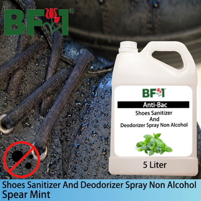 Anti-Bac Shoes Sanitizer and Deodorizer Spray (ABSSD) - Non Alcohol with mint - Spear Mint - 5L Anti-Bac Shoes Sanitizer and Deodorizer Spray (ABSSD) - Non Alcohol with mint - Spear Mint - 5L