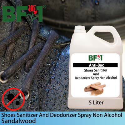 Anti-Bac Shoes Sanitizer and Deodorizer Spray (ABSSD) - Non Alcohol with Sandalwood - 5L Anti-Bac Shoes Sanitizer and Deodorizer Spray (ABSSD) - Non Alcohol with Sandalwood - 5L