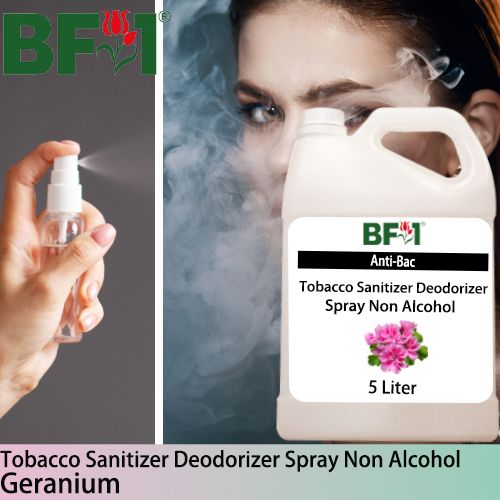(ABTSD1) Geranium Anti-Bac Tobacco Sanitizer Deodorizer Spray - Non Alcohol - 5L