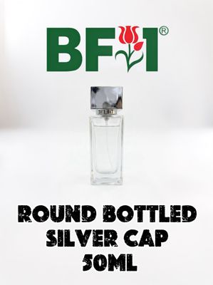 50ml Press Type Perfume Square Bottle Silver Cap