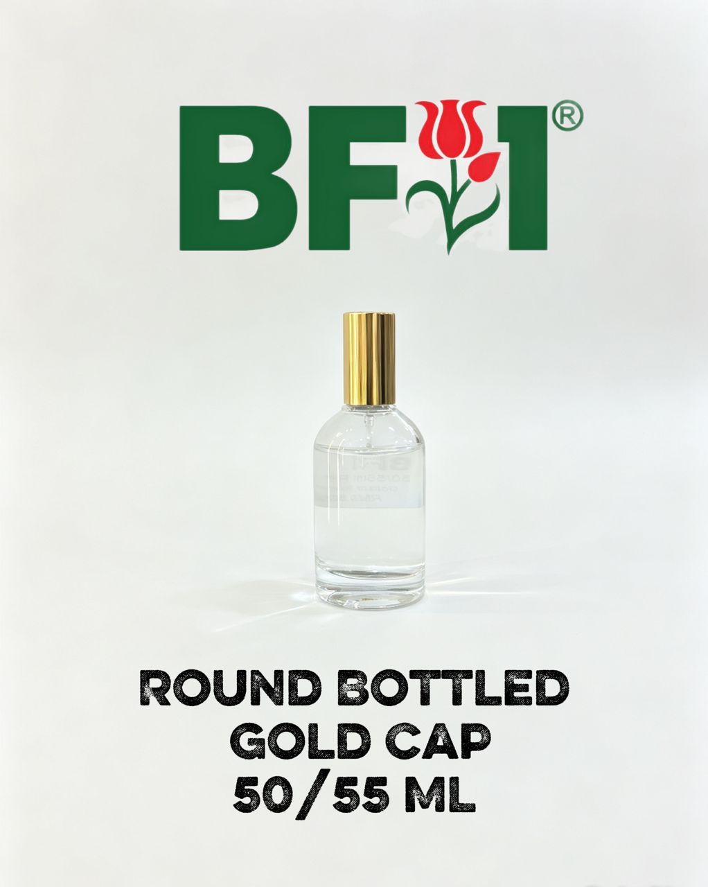 50ml Press Type Perfume Round Bottle Gold Cap