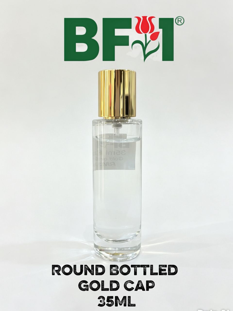 35ml Press Type Perfume Round Bottle Gold Cap