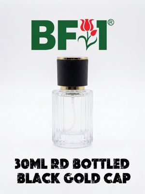 30ml Press Type Perfume Round Bottle Black Gold Cap