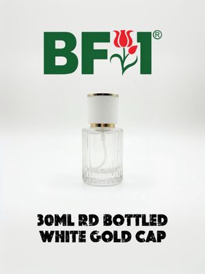 30ml Press Type Perfume Round Bottle White Gold Cap