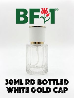 30ml Press Type Perfume Round Bottle White Gold Cap