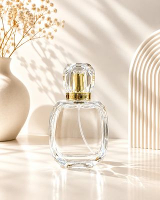 60ml Perfume Bottle Transparent Gold Cap