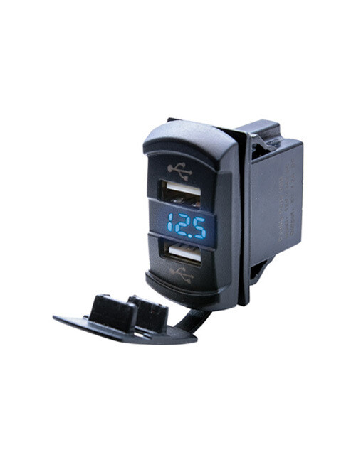 Dual USB Socket with Voltmeter Dual USB Socket with Voltmeter