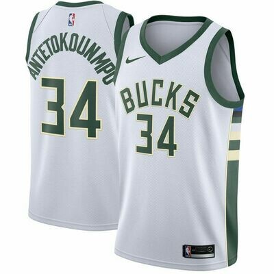 Canotta Bucks white Antetokounmpo #34