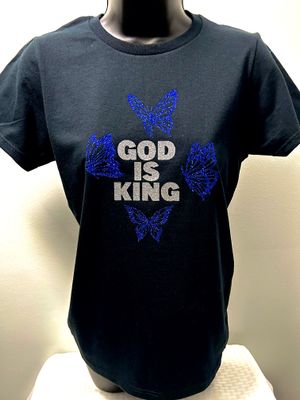 GOD IS KING-With Butterflies Women&#39;s Tee
