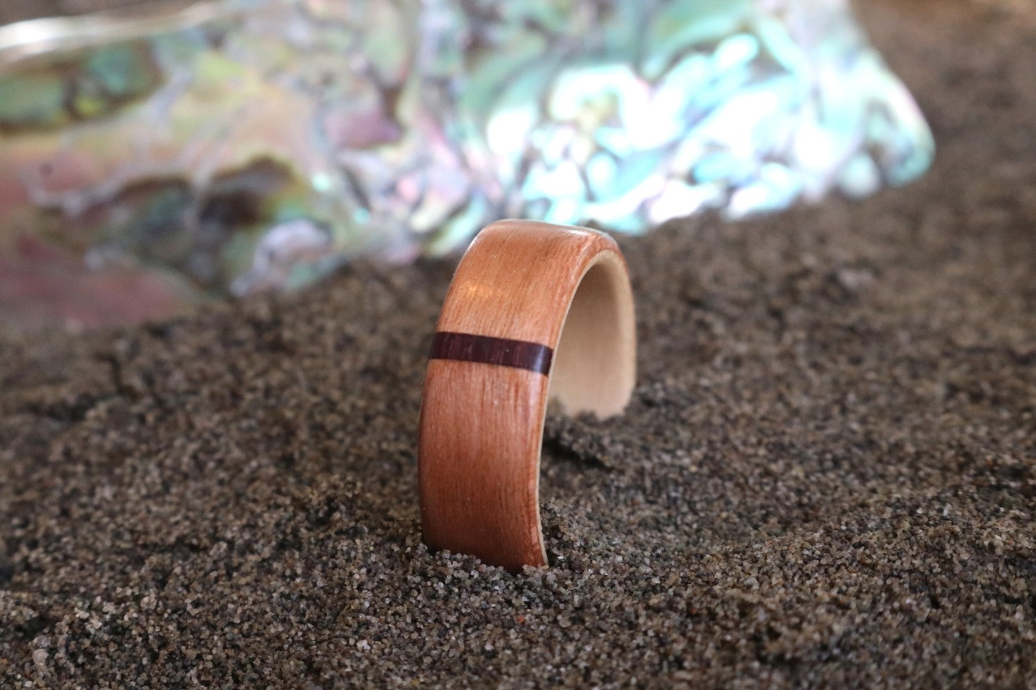 Single Inlay Wood Ring