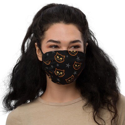 Black cat face mask