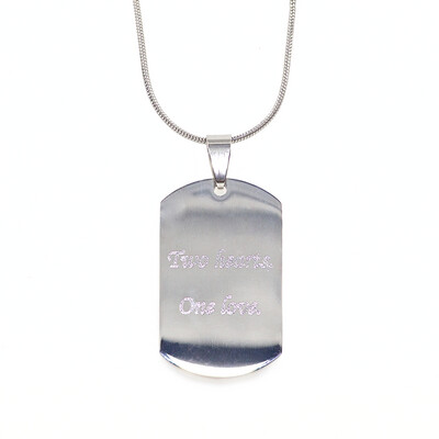 Heartbeat Dog Tag Necklace or Keychain