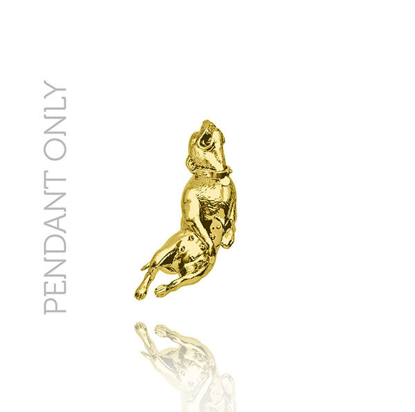 Stunning Staffordshire Bull Terrier pendant ONLY (large) in Solid 18k Gold. Luxury gift with exquisite detail.