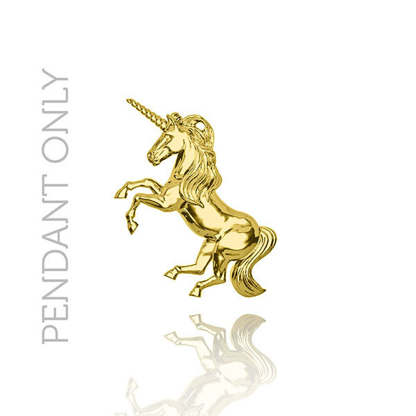Magnificent Unicorn pendant Hallmarked in Solid 18ct Gold (Yellow). Pendant ONLY. Luxury Gift with extraordinary detail.