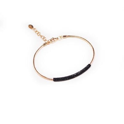 PULSERA DNA ROSA POLVERE DI SOGNI NEGRO WDNAB187