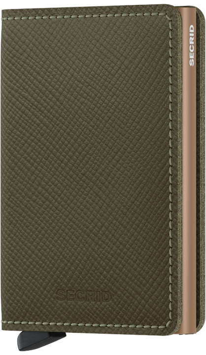 SLIMWALLET SAFFIANO OLIVE