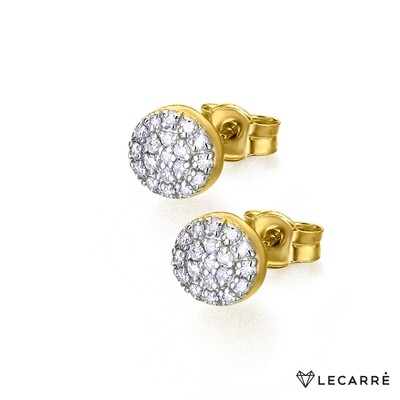 PENDIENTES DE ROSETA DE ORO Y DIAMANTES. GB090OA.00