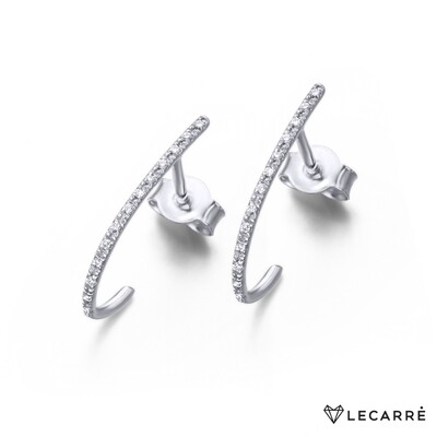 PENDIENTES DE ORO BLANCO Y DIAMANTES. GB003OB.00