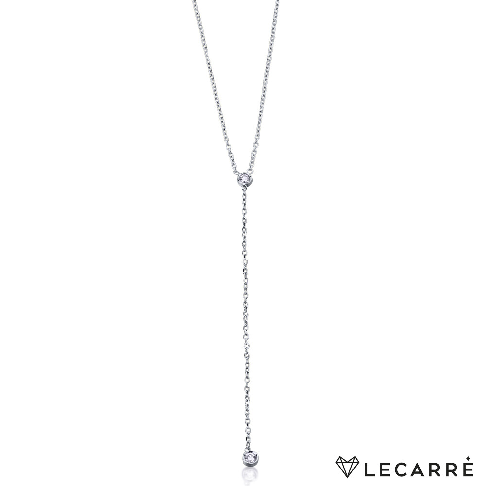 CADENA DE ORO BLANCO CON DOS DIAMANTES. GD089OB.00