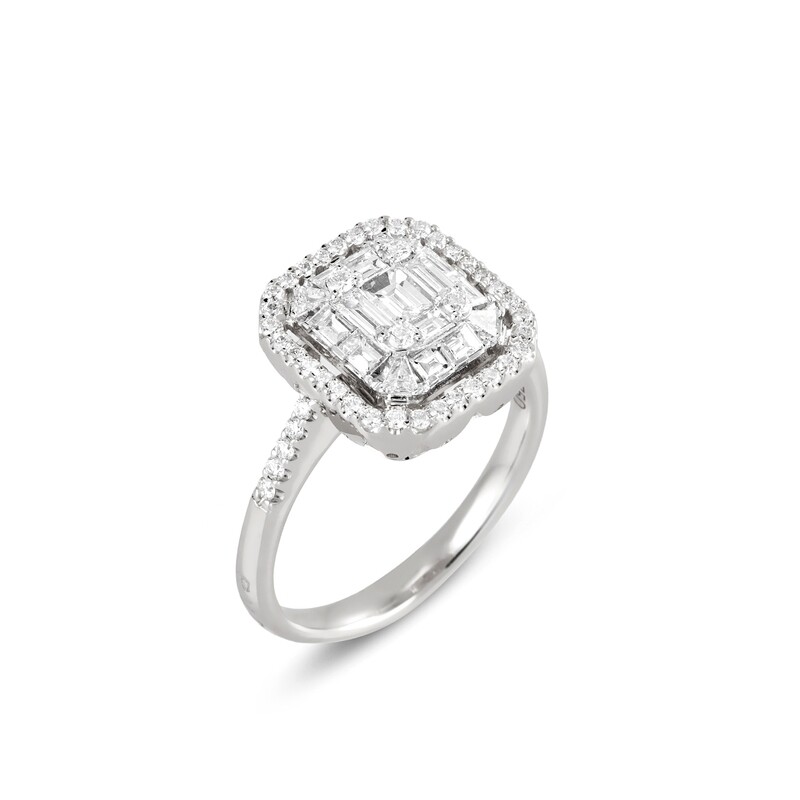 ANILLO PONTE VECCHIO DE ORO BLANCO Y DIAMANTES .CA1517BRW