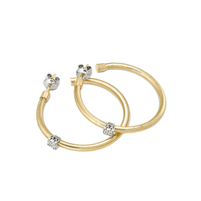 PENDIENTES PONTE VECCHIO EN ORO AMARILLO Y ORO BLANCO CON DIAMANTES. CO1173BRY