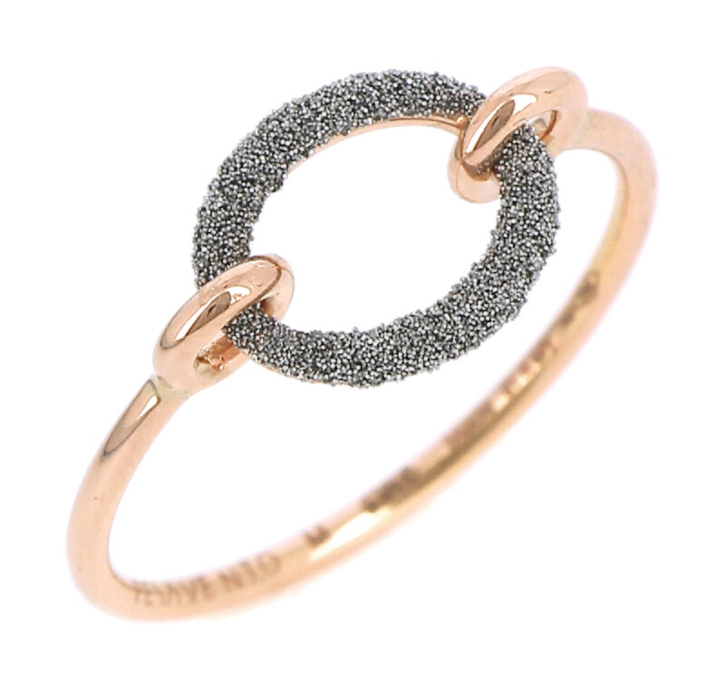 ANILLO DE PESAVENTO EN ORO ROSA Y POLVO DE DIAMANTE GRIS.YBSCA021/M