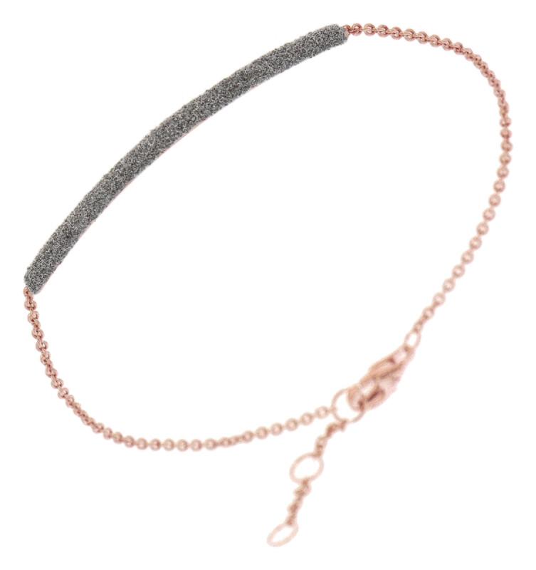 PULSERA PESAVENTO DE ORO ROSA Y POLVO DE DIAMANTE GRIS.YCKTD005