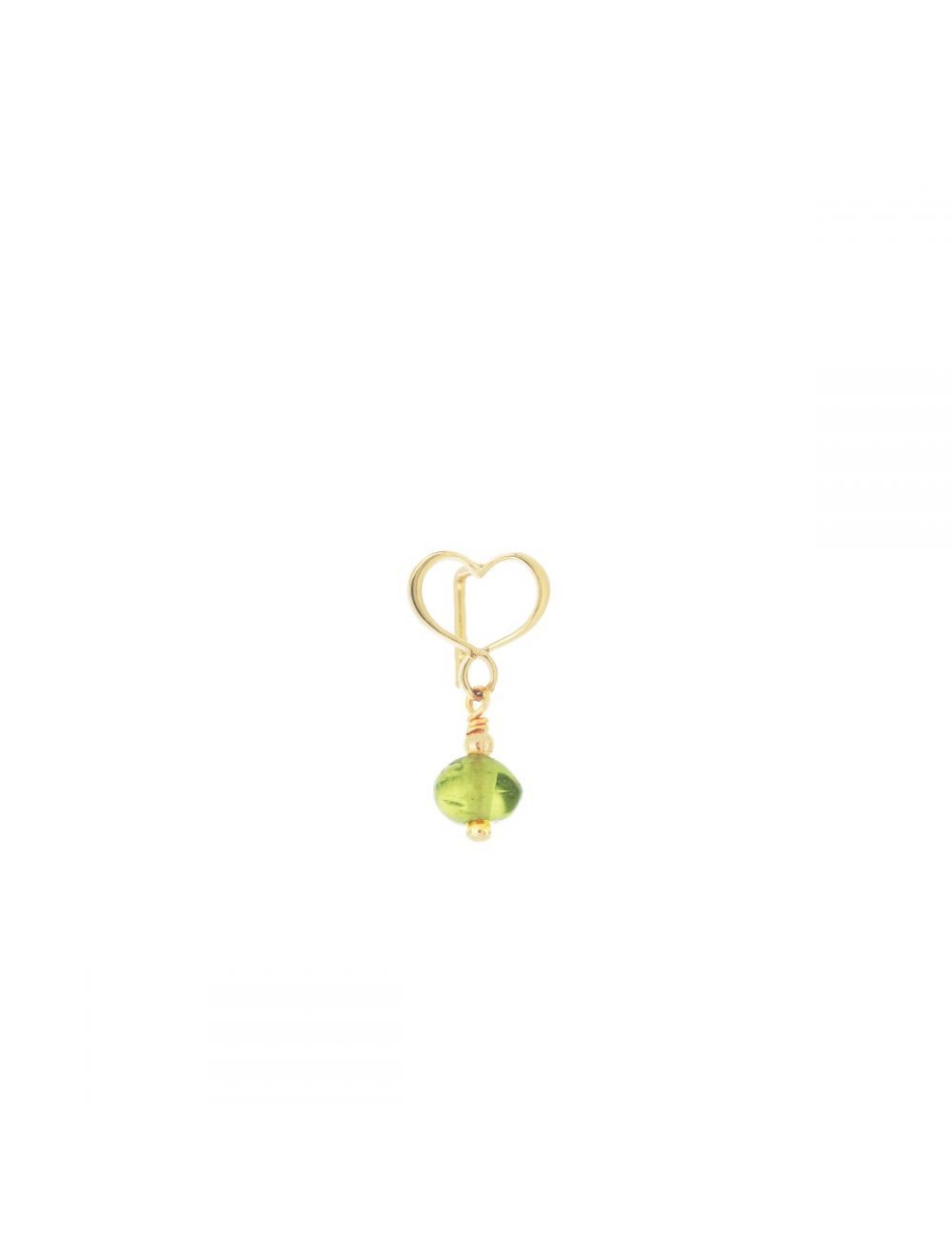 PENDIENTE DE LÓBULO EN ORO AMARILLO CON PERIDOTO VERDE. ORSSO41PR