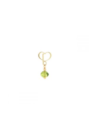 PENDIENTE DE LÓBULO EN ORO AMARILLO CON PERIDOTO VERDE. ORSSO41PR