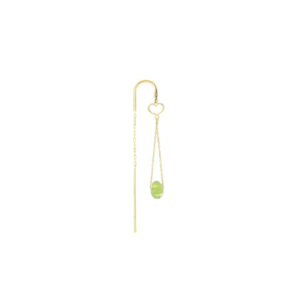 PENDIENTE DE AGUJA EN ORO AMARILLO Y PERIDOTO VERDE. ORSSOU1PR