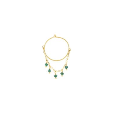 PENDIENTE DE ARO EN ORO AMARILLO CON DIAMANTES VERDES. ORDMV0