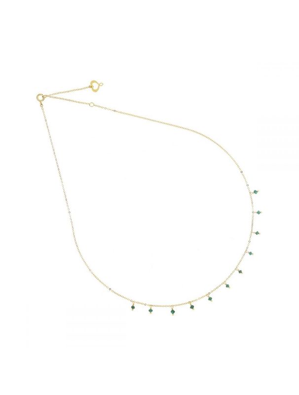 COLLAR EN ORO AMARILLO Y DIAMANTES VERDES. GCDMV11