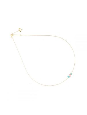 COLLAR EN ORO AMARILLO CON APATITOS Y TOPACIO ROSA. GCSSO2AP1TR